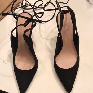 Black lace up heels from Aldo.